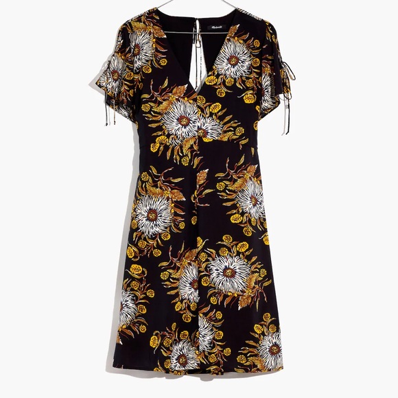 Madewell Open-Back Mini Dress in Painted Blooms size 2 - Picture 3 of 9